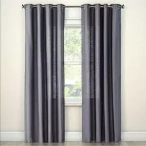 2- Threshold Gray Solid Curtain Panel 54"x 84” New
